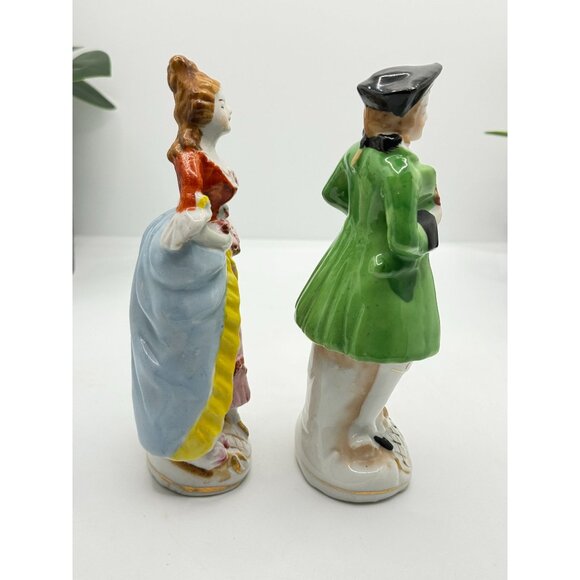 Vintage Porcelain Figurines Set - Man & Woman In Traditional Colonial Attire - H - Picture 4 of 5